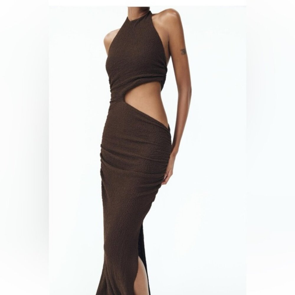 ZARA TEXTURED CUT OUT DRESS - Picture 5 of 11